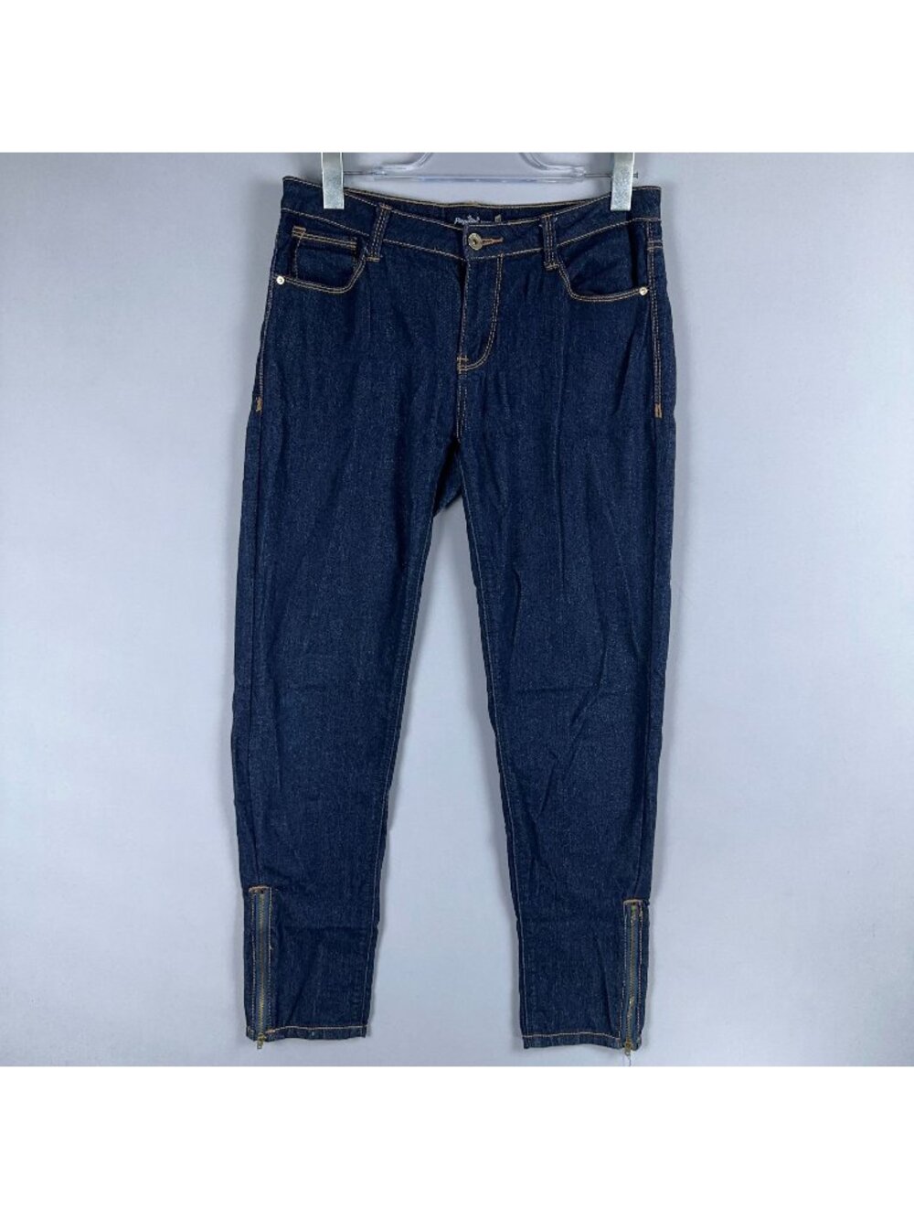 Papaya Skinny Jeans  Zippered Ankles Mid Rise Womens Size 11Blue Dark Wash